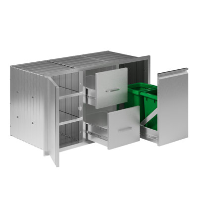 Tiroirs de cuisine d'extérieur en acier inoxydable de l 41,5 po x P 23 po x H 23 po