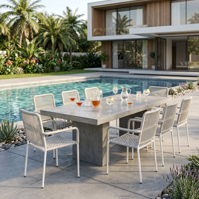 Reno 2-Piece Beige White Assembled Stackable Outdoor Patio Rope Chairs