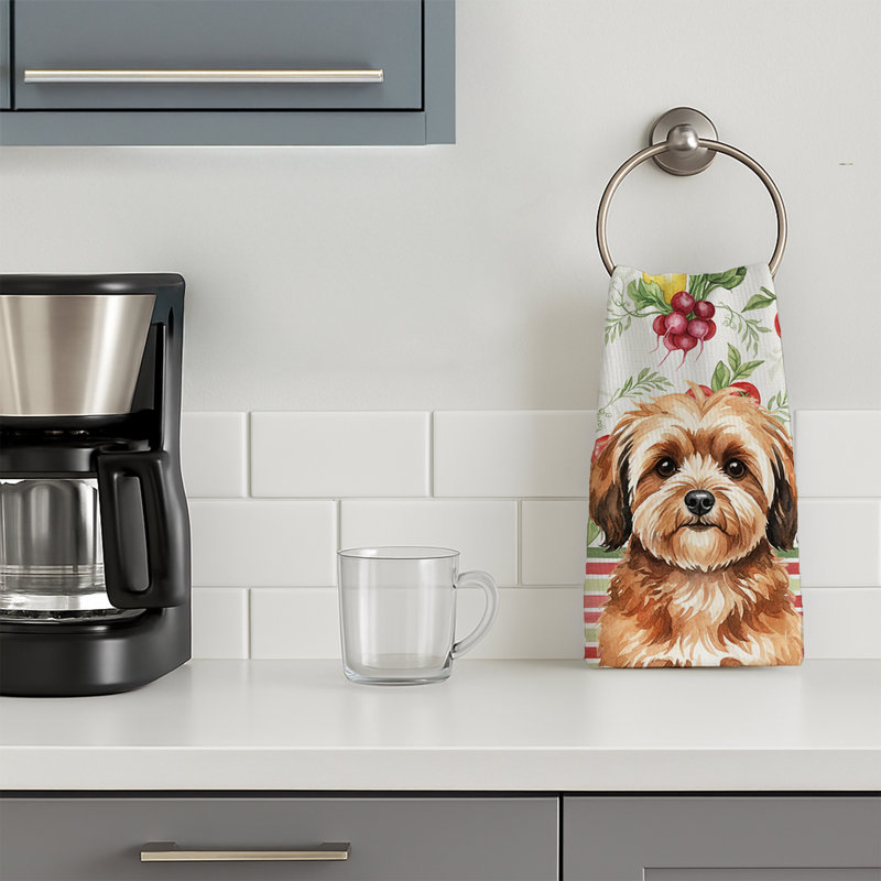 Sable Havanese Vegetables Kitchen Towel, Sable Havanese