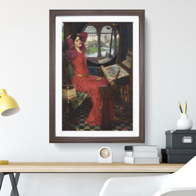 The Lady of Shalott in Red by John William Waterhouse - Framed Print