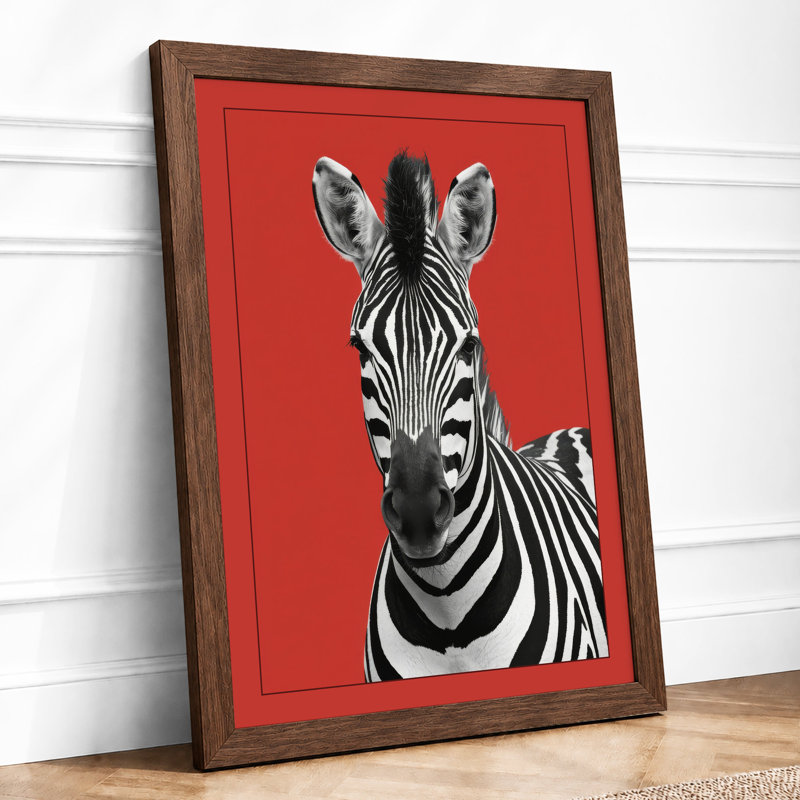 Zebra Bold Modern - Framed Print, A1 - 84.1 x 59.4 cm, Walnut