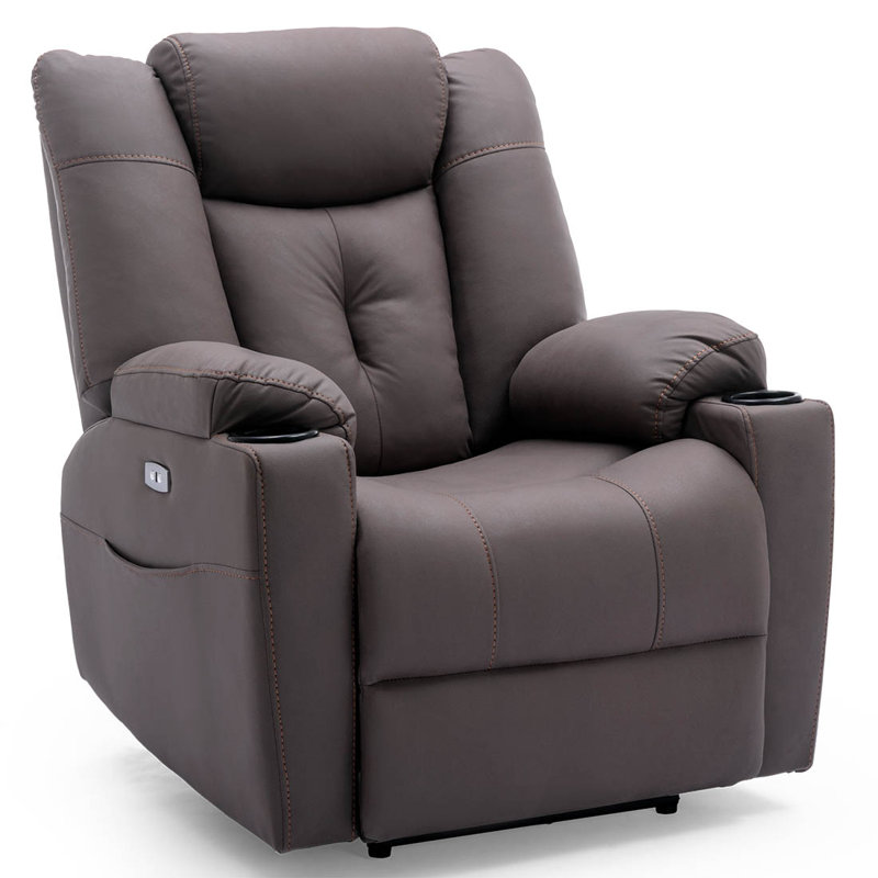 Henreitta Recliner with Ottoman, Brown