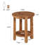 Table d'appoint ronde en bois massif, table de bout à 2 niveaux Farmhouse-1641933409