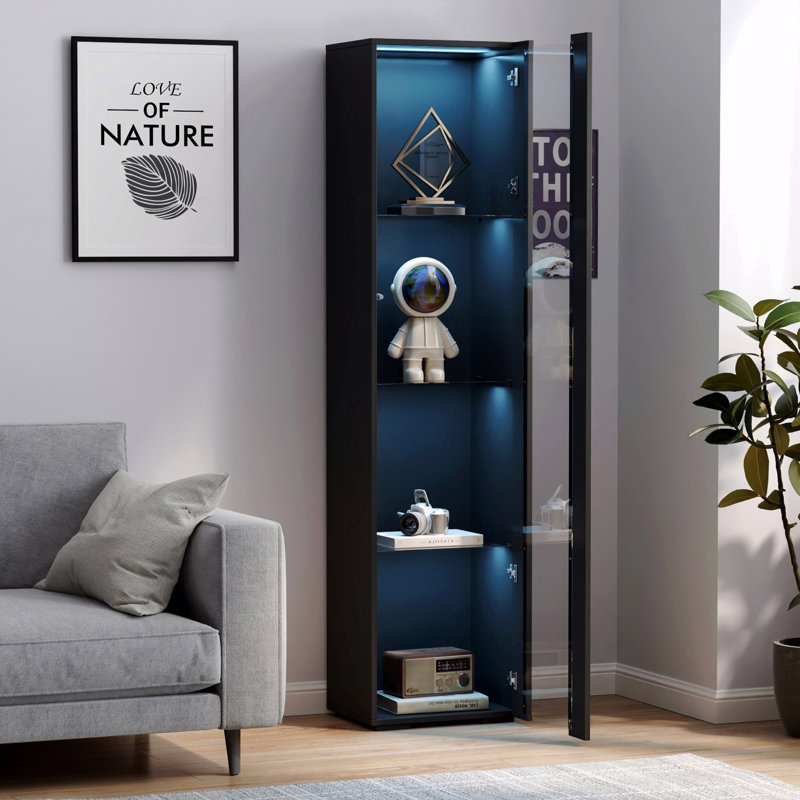 Armoire, espace de rangement, côté avec lampe à bande en aluminium, avec grand