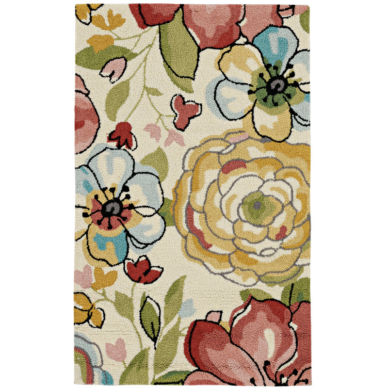 Beige Hand Tufted Area Rug, Rectangle 3'3" x 5'3"