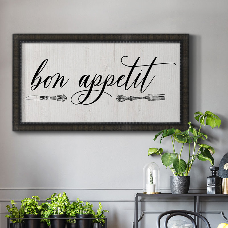 Toile de qualité supérieure Bon Appetit, prête à être accrochée, Noir, H 25 po x l 45 po x P 1 po