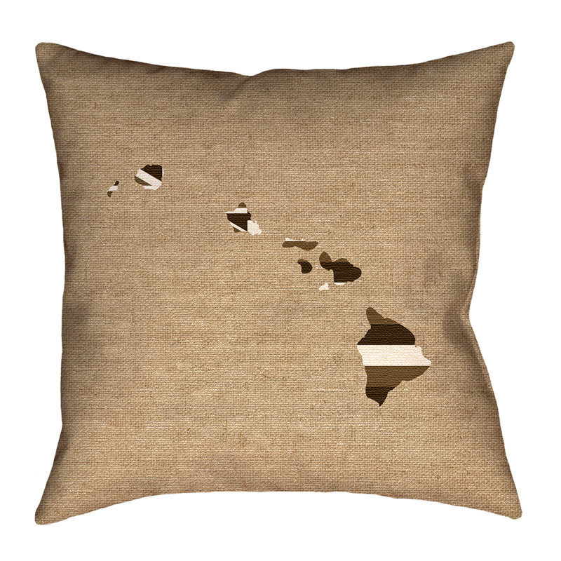 Coussin décoratif drapeau Katelyn Smith Hawaii, 14 po x 14 po, Polyester filé/recto verso - utilisation intérie