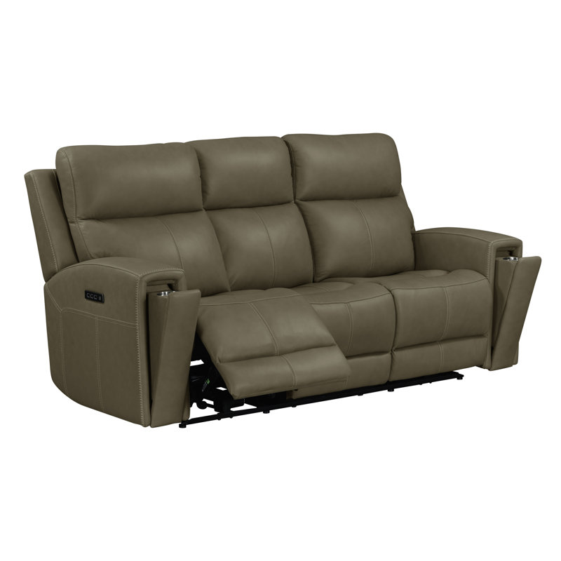 Anjelia Zero Wall Power Sofa w/ Charging Ports, Tan