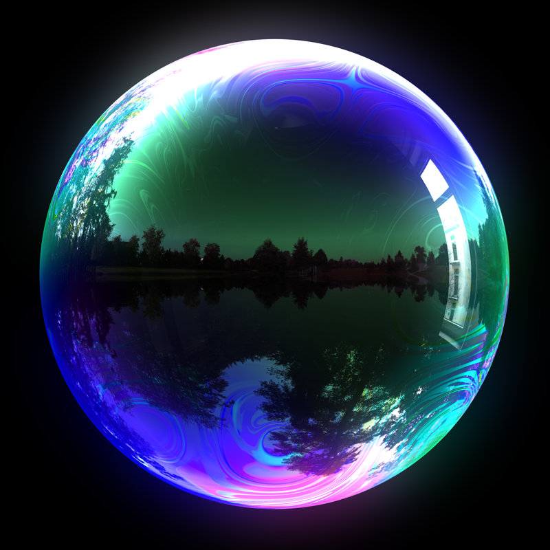 Blue Soap Bubble - Wrapped Canvas Print, 30cm H x 30cm W x 3.8cm D