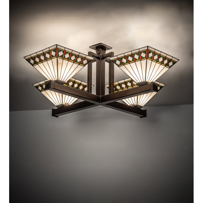 Diamond Band Mission 4 - Light Semi Flush Mount