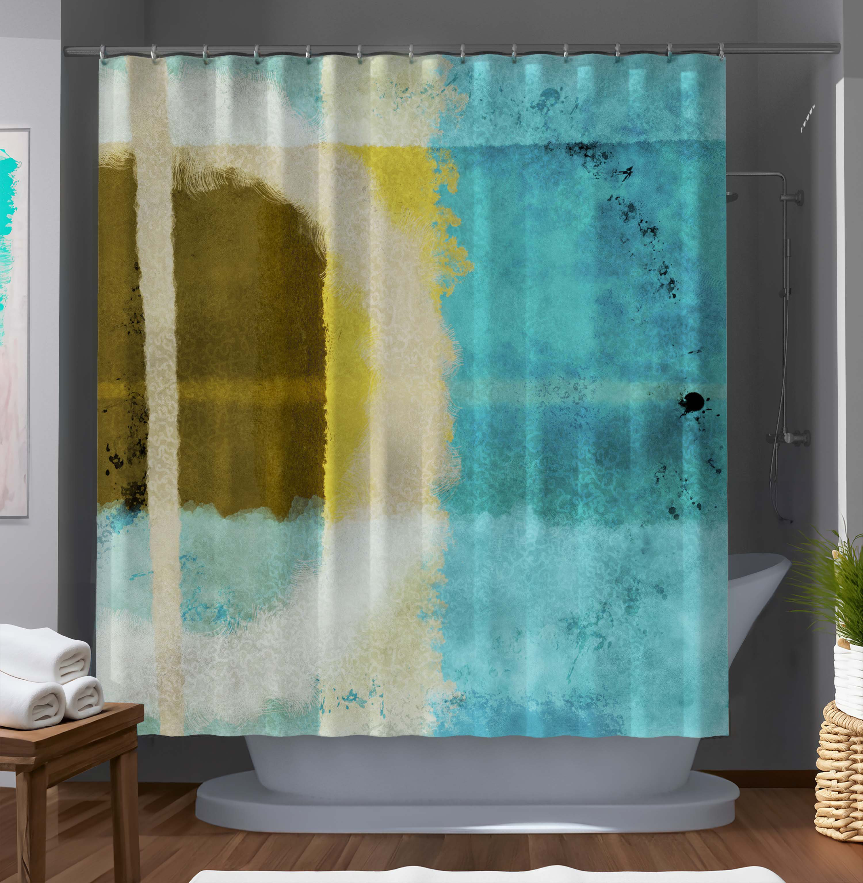 East Urban Home Djarir Abstract Shower Curtain Wayfair