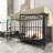 Large Iron Pet Cage With Functionality - Material, Beige Black Practical Functions And Basin