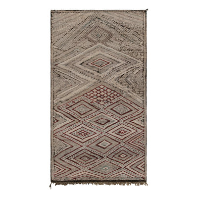 One-of-a-Kind 3'9" X 7'1" 1940s Wool Area Rug
