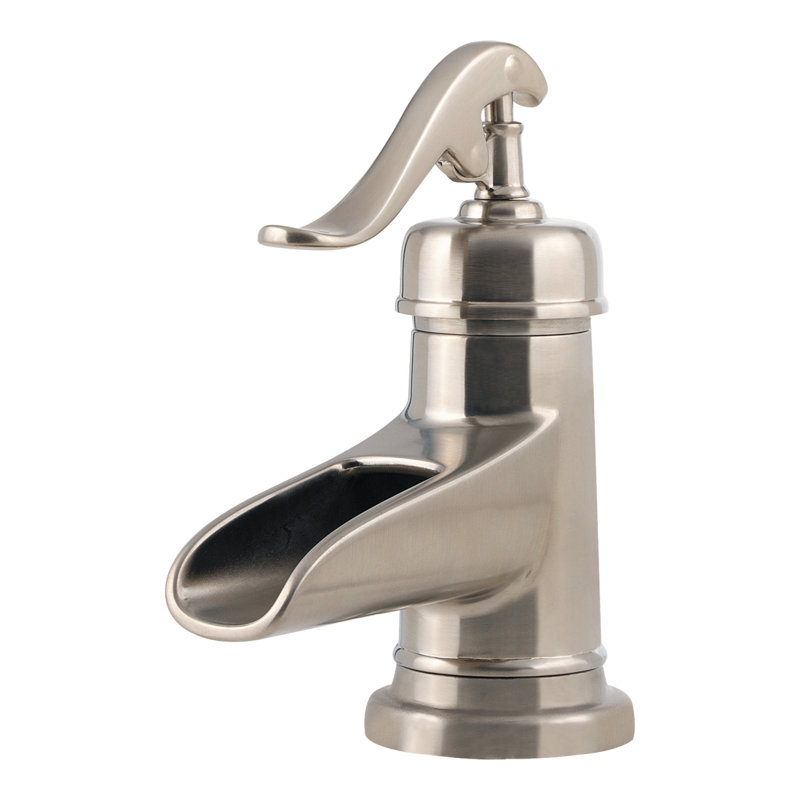 Robinet de salle de bain monotrou avec drain Ashfield, Nickel brossé