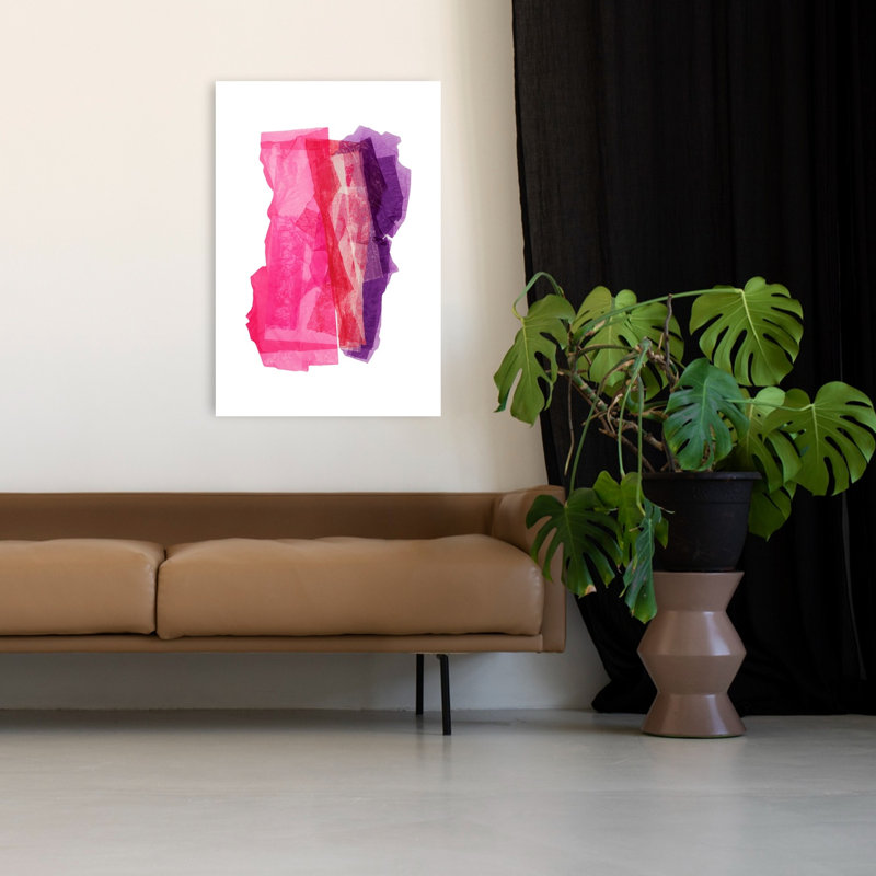 Translucent Layers Abstract Bold Colorful Violet Wall Art Print by Ohkimiko - Wrapped Canvas Print, 121.92cm H x 81.28cm W