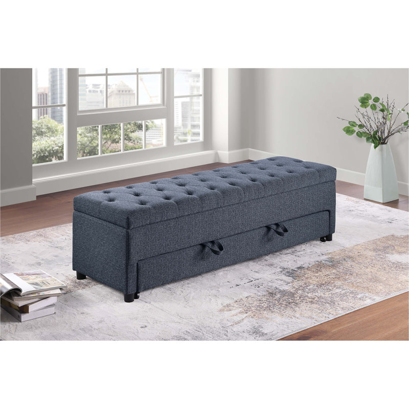 Repose-pieds contemporain avec repose-pieds Boucle, Bleu/gris