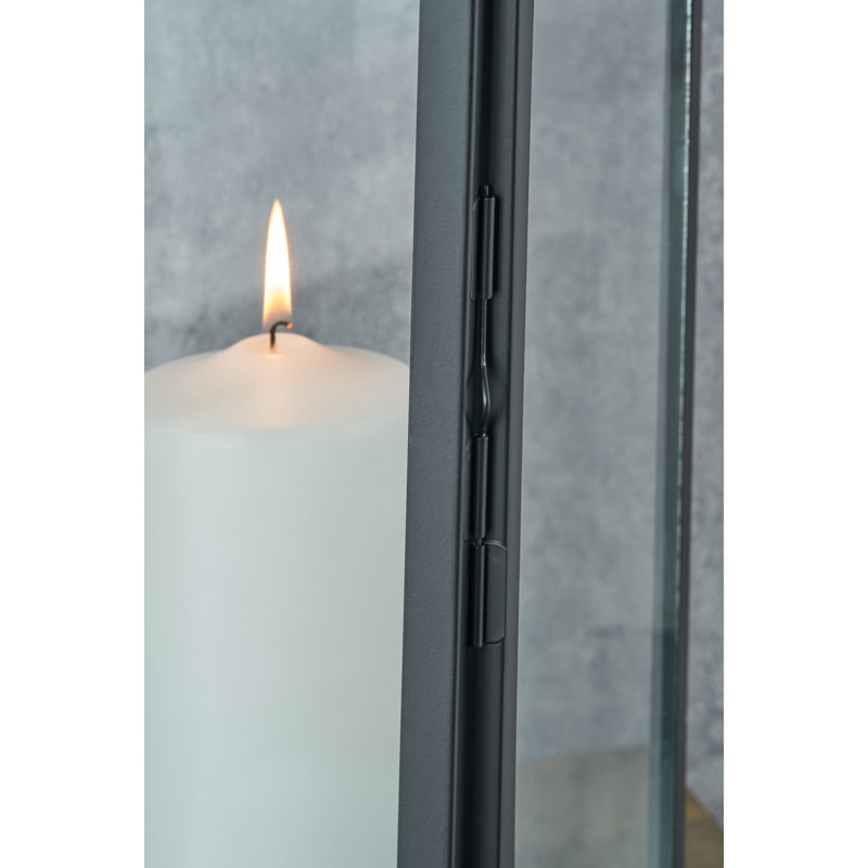 Metal Lantern, 48cm H x 22cm W x 48cm D, Black