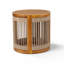 Table d'appoint d'extérieur en bois d'acacia avec détails en corde tissée à la main, table de bout de patio à lattes de style bohème, petite table basse durable toutes saisons