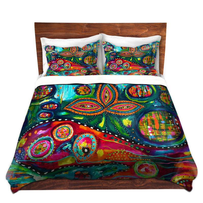  Housses de couette en microfibre Michele Fauss Whale Wonderland, Housse de couette pour grand lit et 2 taies décor