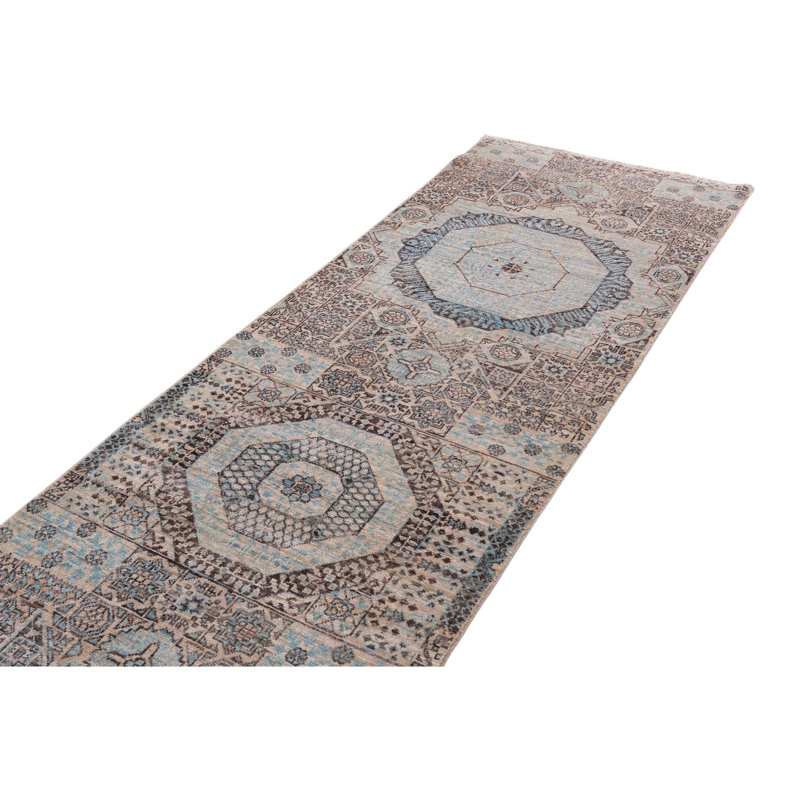 Hand Knotted Wool Area Rug in Beige