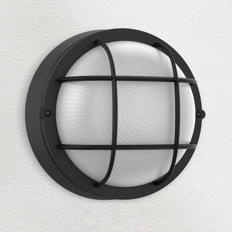LED Outdoor Wall Mount with Ellipse Frosted Glass Shade,Dimmable, 3000K, 900 Lumens, Matte Black