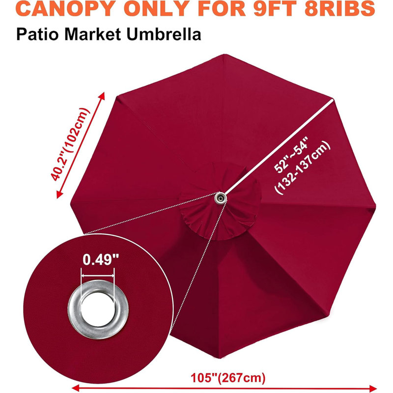 Housse de protection pour parapluie, H 3,5 po x l 7,76 po x P 13,23 po, Rouge