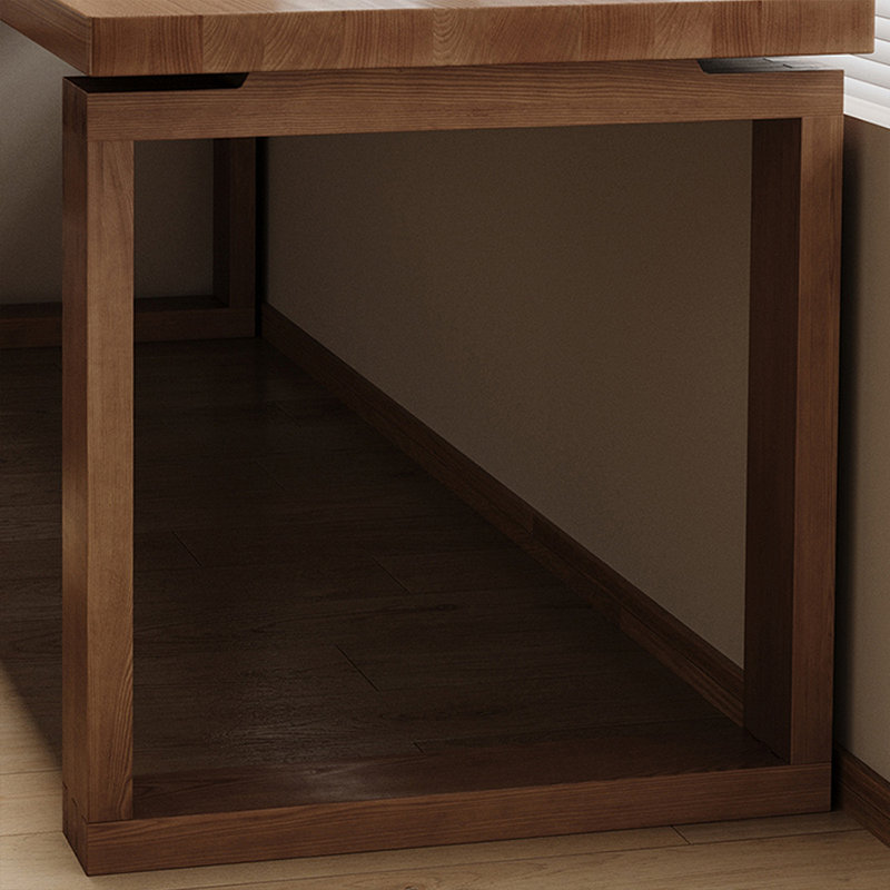 Bureau rectangulaire en bois massif brun clair, H 29,53 po x l 55,12 po x P 23,62 po