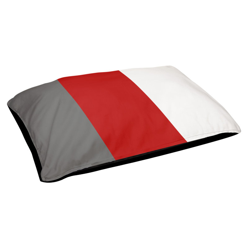Coussin Atlanta, Très grand (l 50 po x P 40 po x H 7 po), Gray/Scarlet/White