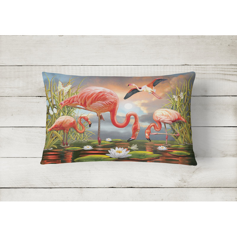 Outdoor Throw Pillow, Flamingos