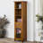 Yarissa Freestanding Multifunctional Linen Accent Storage Cabinet with Glass Doors and Adjustable Shelf