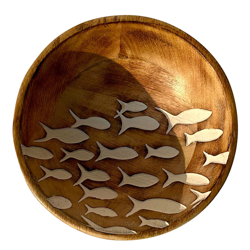 Chassi Home Decor Medium Fish Bowl Boxes and Trays | Round Brown Bowl - 7x20x20cm