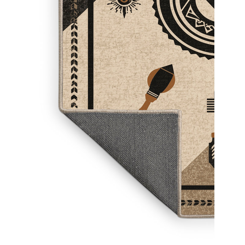 Tapis beige moelleux moelleux à motif géométrique rustique Steinber, 2 x 5