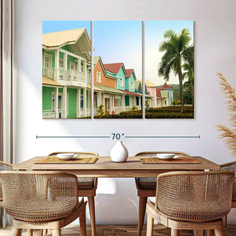 Caraïbes, maisons tropicales, H 20 po x l 33 po