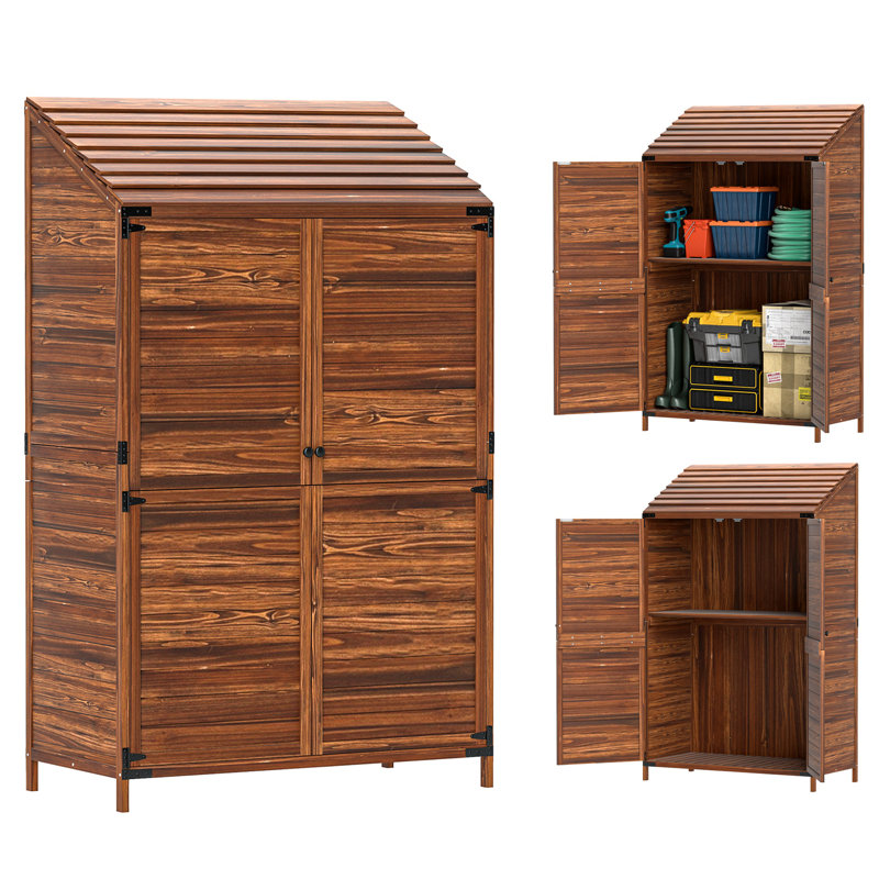3 ft. W x 2 ft. D Solid Wood Pent Storage Shed