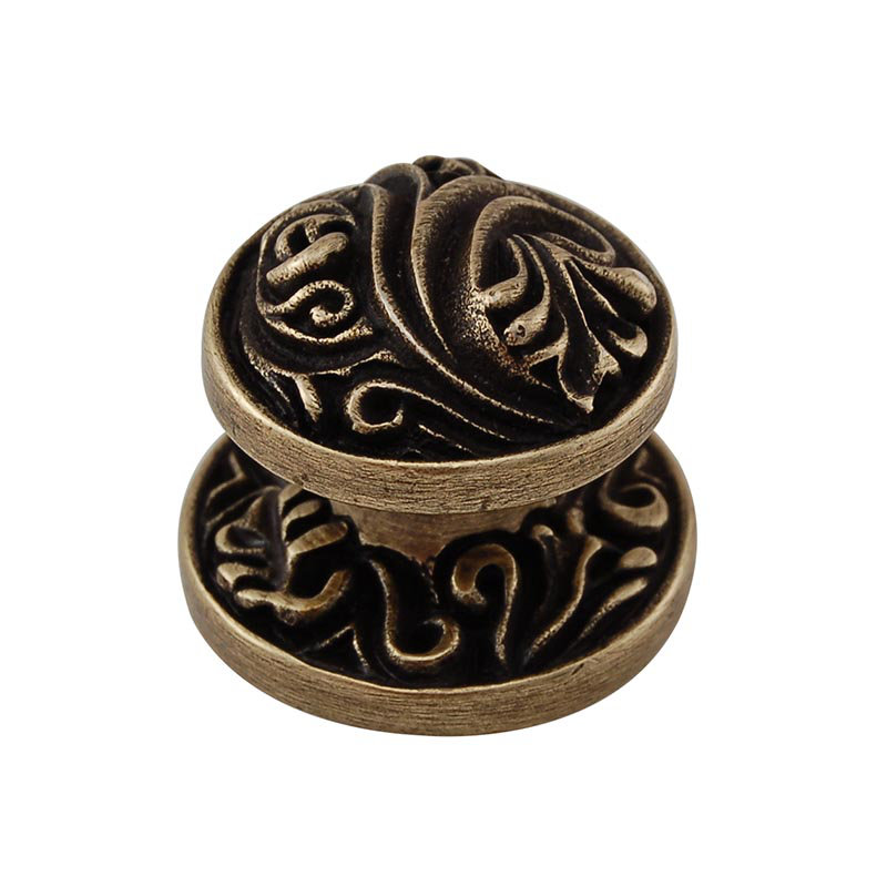Liscio Mushroom Knob, Antique Brass