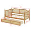 Lit de jour en rotin de style traditionnel avec 2 tiroirs, idéal pour les petites chambres-617587996
