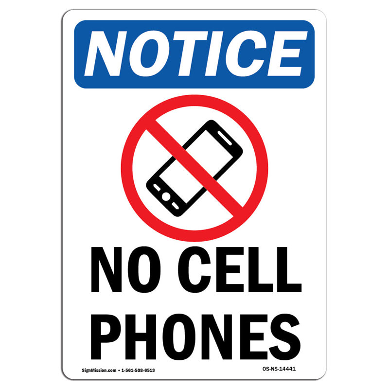 No Cell Phones Sign