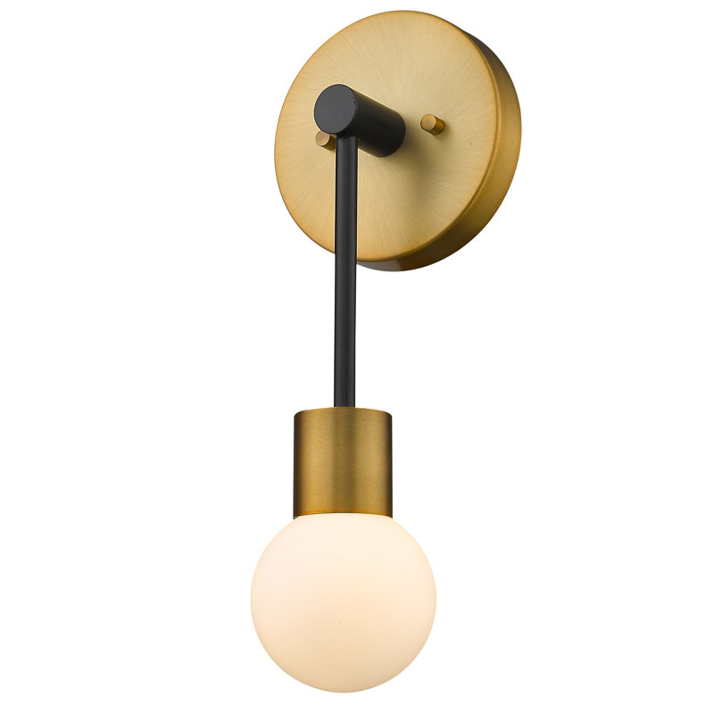 Chelvey Armed Sconce, Foundry Brass, Opal
