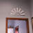 Rustic farmhouse half-windmill wall sculpture and wall art in distressed white galvanized metal — 34.5 in. L x 1.5 in. D x 18.5 in. H-691215242