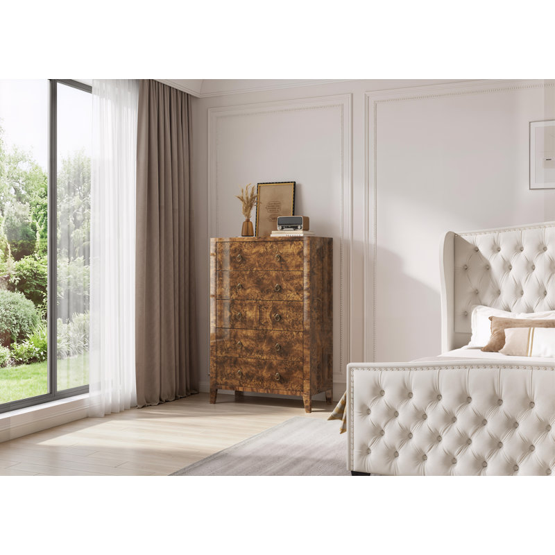 Commode 5 tiroirs Dorne, Brun