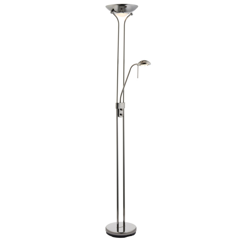 Charlie 180cm Uplighter Floor Lamp, Black Chrome