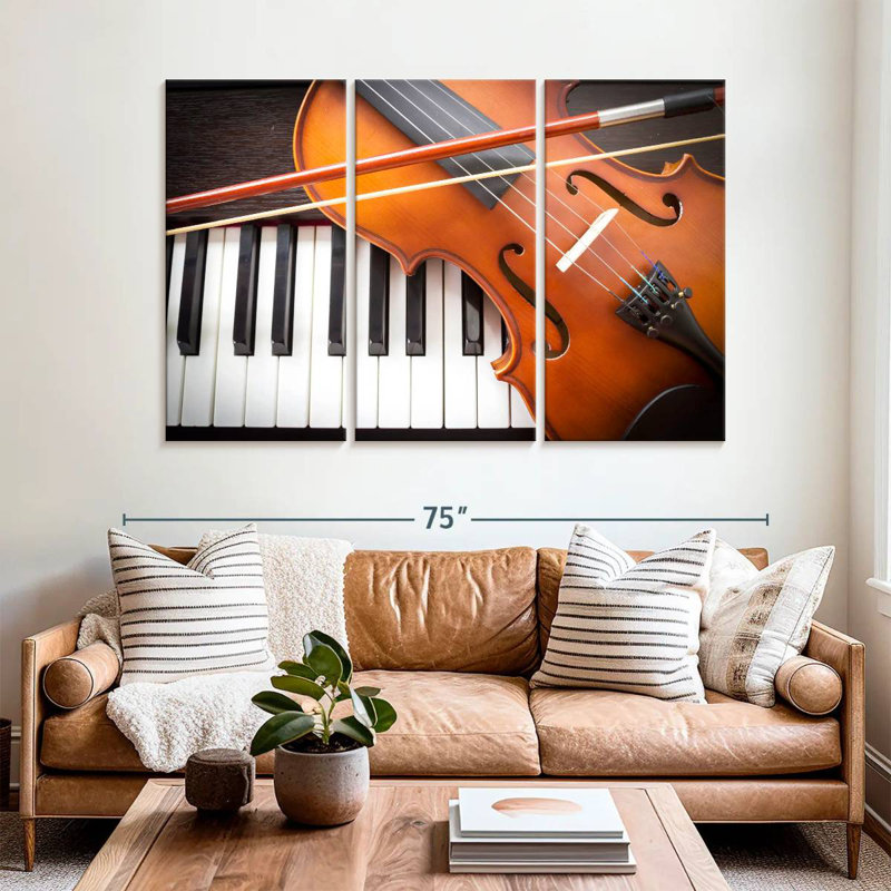 Abarca Violin And Piano Instruments, 24" H x 38" W