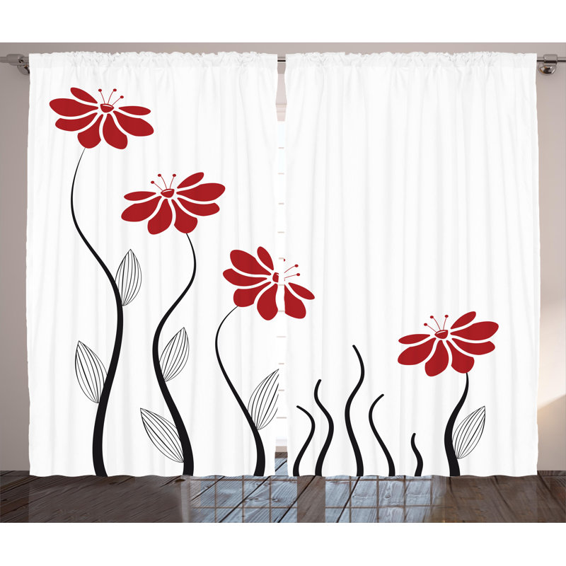 Callensburg Semi Sheer Curtain Pair, 54" W x 108" L