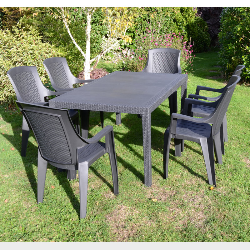 Schaffa Rectangular with 6  Chairs Garden Set