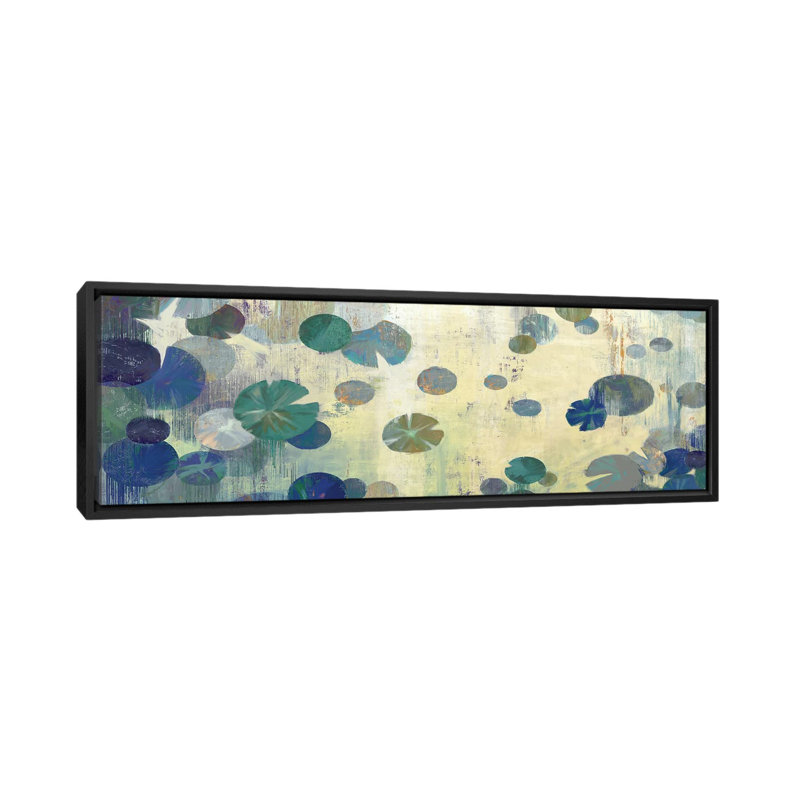 «Teal Lily» par PI Studio, impression sur toile tendue, H 20 po x l 60 po x P 1,5 po, Toile avec cadre noir