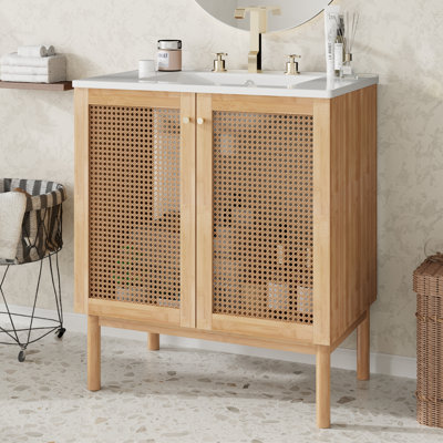 30" Single Bathroom Vanity With Ceramic Top