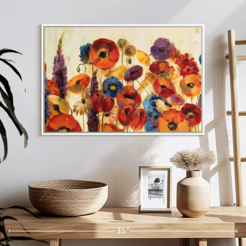 Jardin joyeux, Cadre flottant blanc, 25 po x 17 po