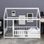 Lit simple en bois avec clôture-505989337