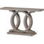 Console rustique de 55 po avec base géométrique en bois, canapé d'entrée rustique