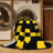 Machine Washable Checkered Black Area Rug-1252836851